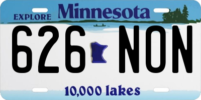 MN license plate 626NON