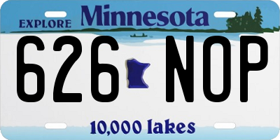 MN license plate 626NOP