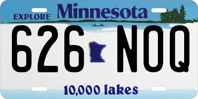 MN license plate 626NOQ