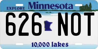 MN license plate 626NOT