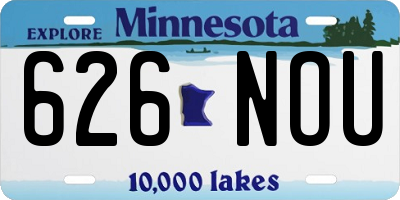 MN license plate 626NOU