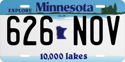 MN license plate 626NOV