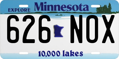 MN license plate 626NOX