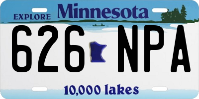 MN license plate 626NPA