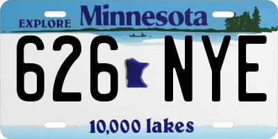 MN license plate 626NYE