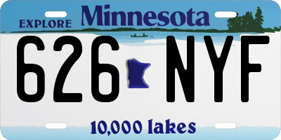 MN license plate 626NYF