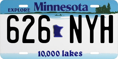 MN license plate 626NYH