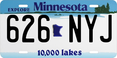 MN license plate 626NYJ