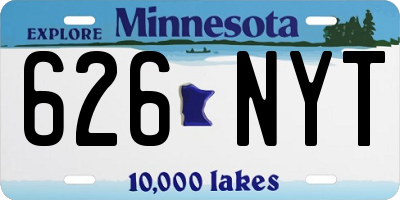 MN license plate 626NYT