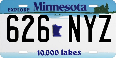 MN license plate 626NYZ