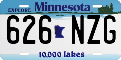 MN license plate 626NZG