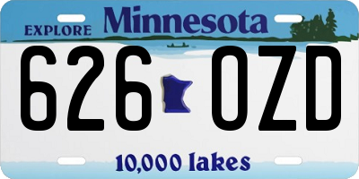 MN license plate 626OZD