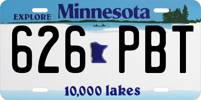 MN license plate 626PBT