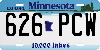 MN license plate 626PCW