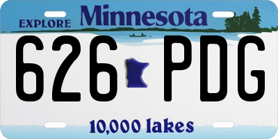 MN license plate 626PDG
