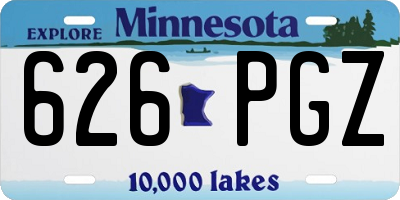 MN license plate 626PGZ