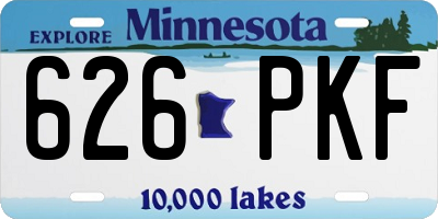 MN license plate 626PKF