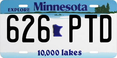 MN license plate 626PTD