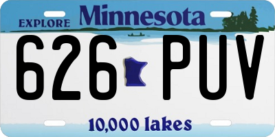 MN license plate 626PUV