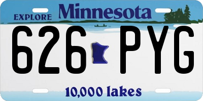 MN license plate 626PYG