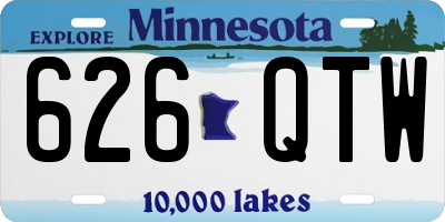 MN license plate 626QTW