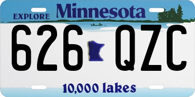 MN license plate 626QZC