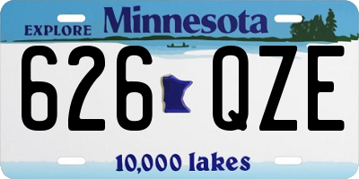 MN license plate 626QZE