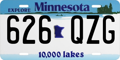 MN license plate 626QZG