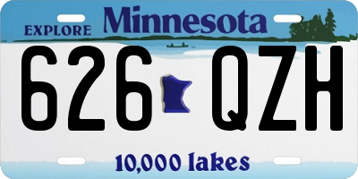 MN license plate 626QZH