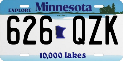 MN license plate 626QZK