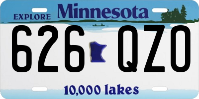 MN license plate 626QZO
