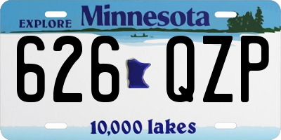 MN license plate 626QZP