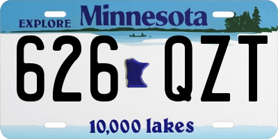MN license plate 626QZT