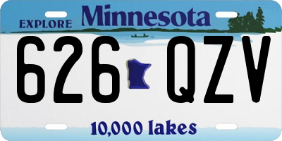 MN license plate 626QZV