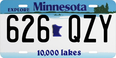 MN license plate 626QZY