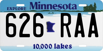 MN license plate 626RAA