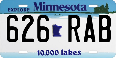 MN license plate 626RAB