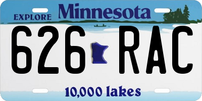 MN license plate 626RAC