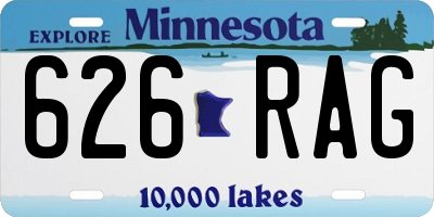 MN license plate 626RAG