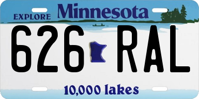 MN license plate 626RAL