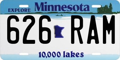 MN license plate 626RAM
