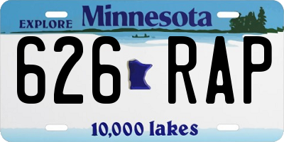 MN license plate 626RAP