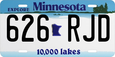 MN license plate 626RJD