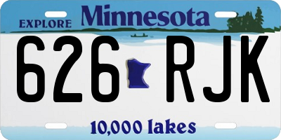MN license plate 626RJK