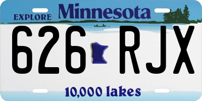 MN license plate 626RJX