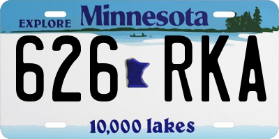 MN license plate 626RKA