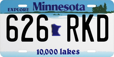 MN license plate 626RKD