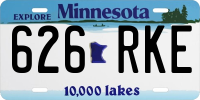 MN license plate 626RKE