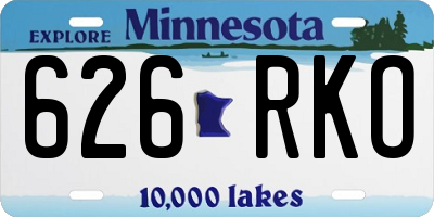 MN license plate 626RKO