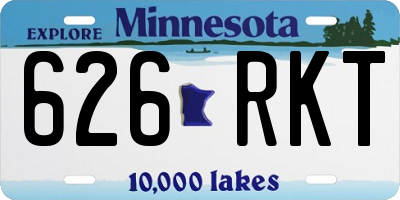 MN license plate 626RKT